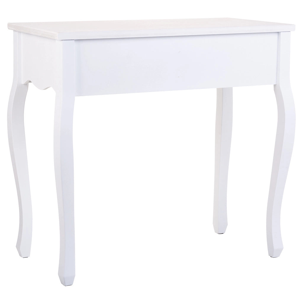 Mobile da ingresso in legno con 2 cassetti bianchi 80x40x75