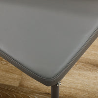 Set da Pranzo Tavolo e 4 Sedie in Similpelle Top in Vetro Temperato Grigio