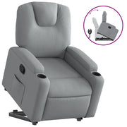 Poltrona | Sedia Relax Alzapersona Reclinabile Grigio Chiaro in Tessuto
