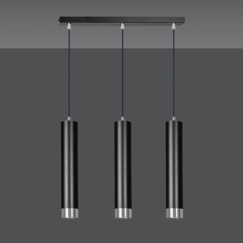 Lampadario Emibig KIBO 3 3xGU10 nero/cromo regolabile