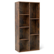 Scaffale da parete o indipendente a 7 cubi 49,5 x 23 x 106 cm moderno e spazioso mobile contenitore in legno ingegnerizzato marrone rustico 20_0017290
