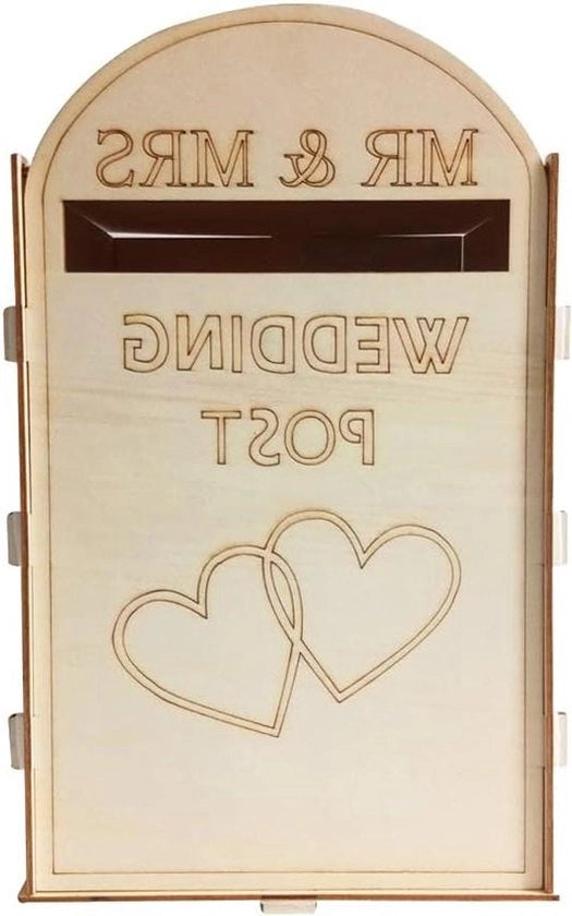 Cassa per le lettere in legno, contenitore per regali, cassa per le lettere rustica, contenitore per i biglietti di auguri del matrimonio, contenitore per le chiavi, dotazione per il matrimonio (con chiave)