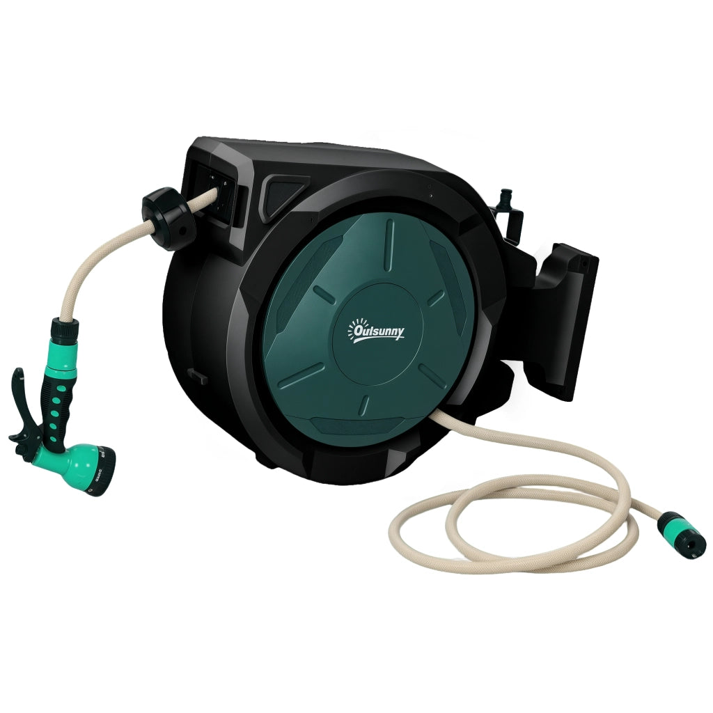 Avvolgitubo da Parete Automatico 30m ¨C Xylo ¨C Verde ?15mm Retrattile per Giardino