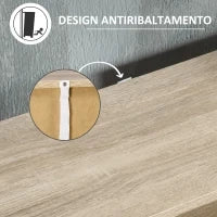 Scarpiera Salvaspazio per 8 Paia di Scarpe con 2 Ante e Armadietto in Legno, 80x25.5x112.5cm, Bianco