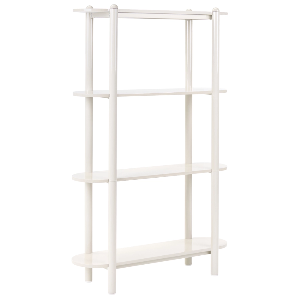 Libreria a 3 ripiani in MDF beige, 170 x 110 cm, ovale, verniciata, stile retrò, per soggiorno o ufficio