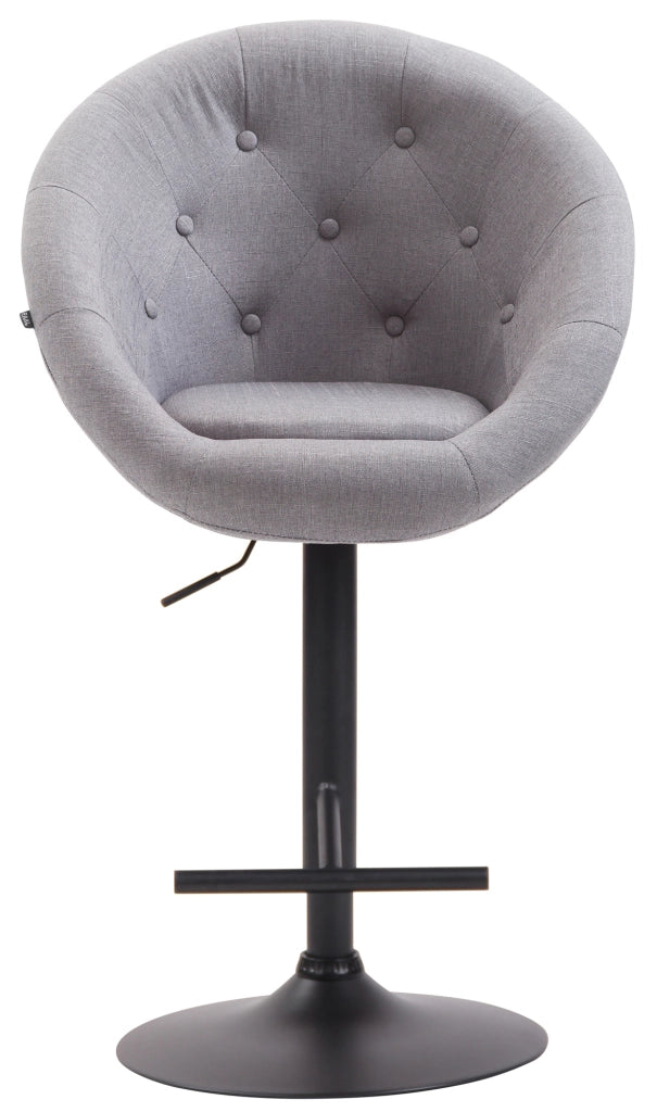 Sgabello da bar London V2 in tessuto grigio,nero