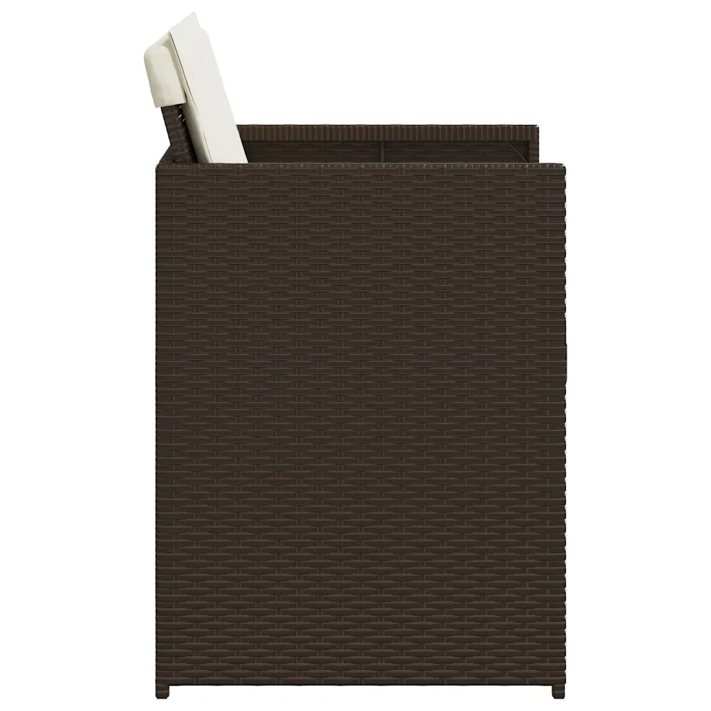 Sedie da Giardino con Cuscini 4 pz | Sedie da Esterno Marroni in Polyrattan