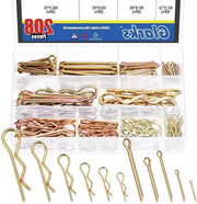 208 pezzi 11 dimensioni Kit di Clip R a vite e clip a spillo assortito - 12 dimensioni Clip R a vite colorati in rame zincato