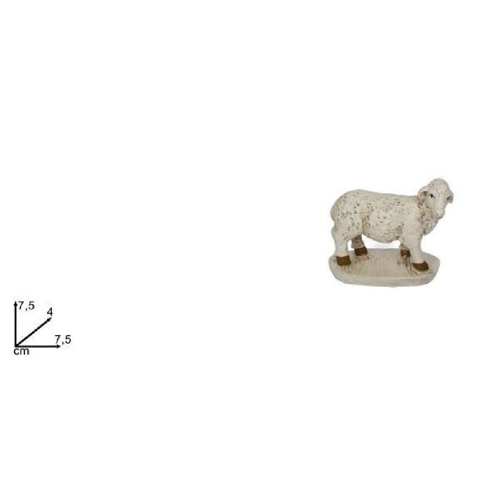 Trade Shop - Statuina Pecora 7.5 Cm Per Presepe In Resina Decoro Natale Natalizio Natività -