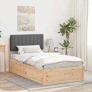 Letto con Testiera Rivestita Grigio scuro 100 x 200 cm