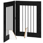 Cancello per cani con supporti 2 pz Rovere Nero 60 x 80 cm CFW7011761