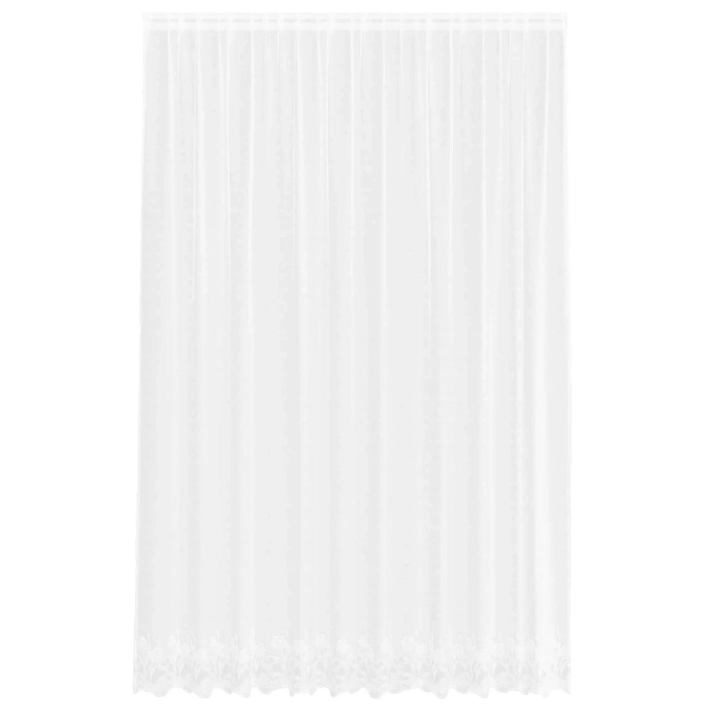 Tenda in Pizzo con tende Bianco 280 x 300 cm Poliestere 4107902
