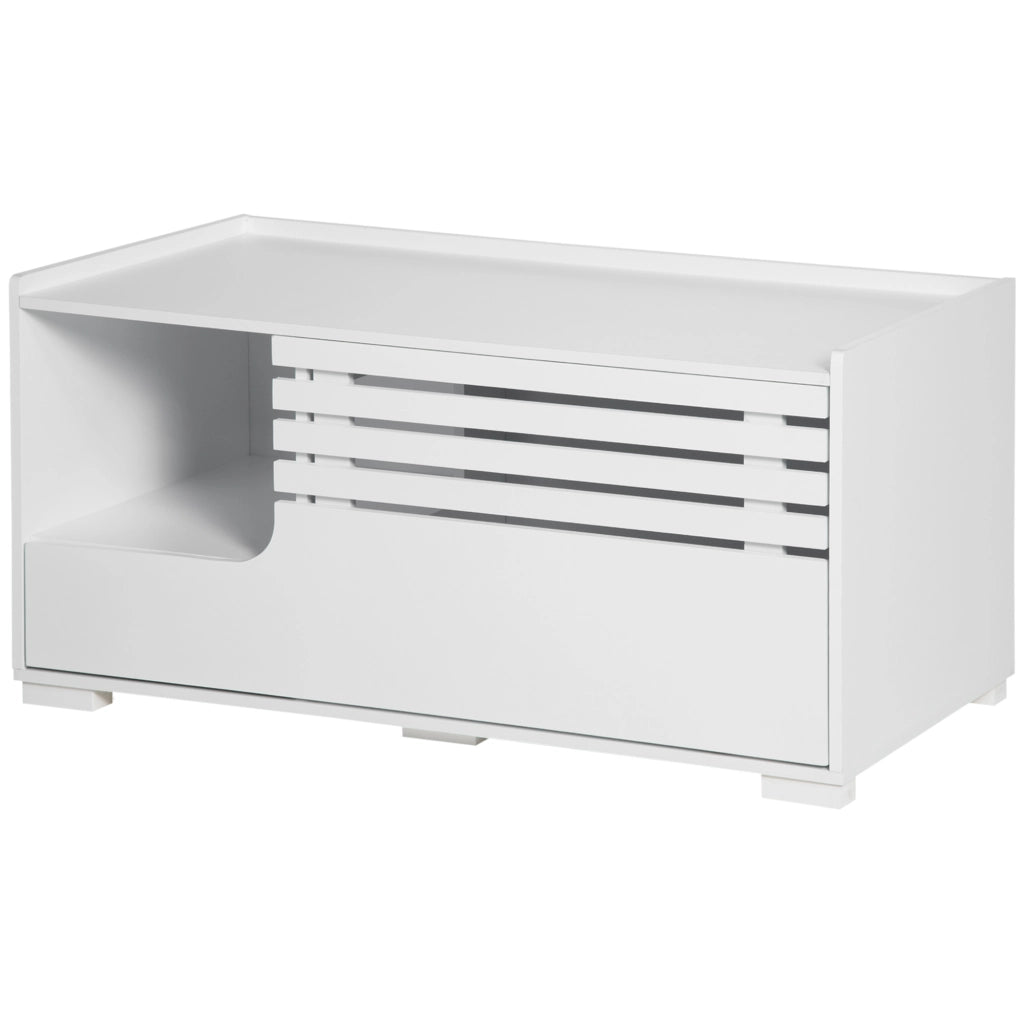 Armadio per gatti con 2 ripiani e porta magnetica ¨C Zephmum ¨C Bianco 60x30x60