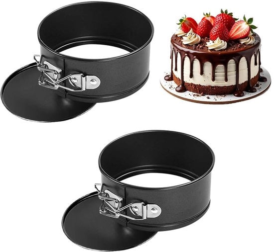 Forme per torta mini rotonde 12 cm, 2 pezzi di forme per biscotti rotondi, forma per torta, forma per biscotti con trattamento antiaderente, forme per torta mini per compleanni