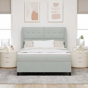 Letto a molle con materasso Grigio chiaro 200 x 160 cm Velluto 3340934