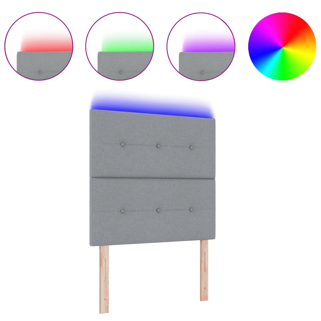 vitaXL Illuminazione per testiera Grigio 80 cm Tessuto