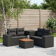 Set di divani 6 pz Nero Rattan sintetico e Acciaio 3447559