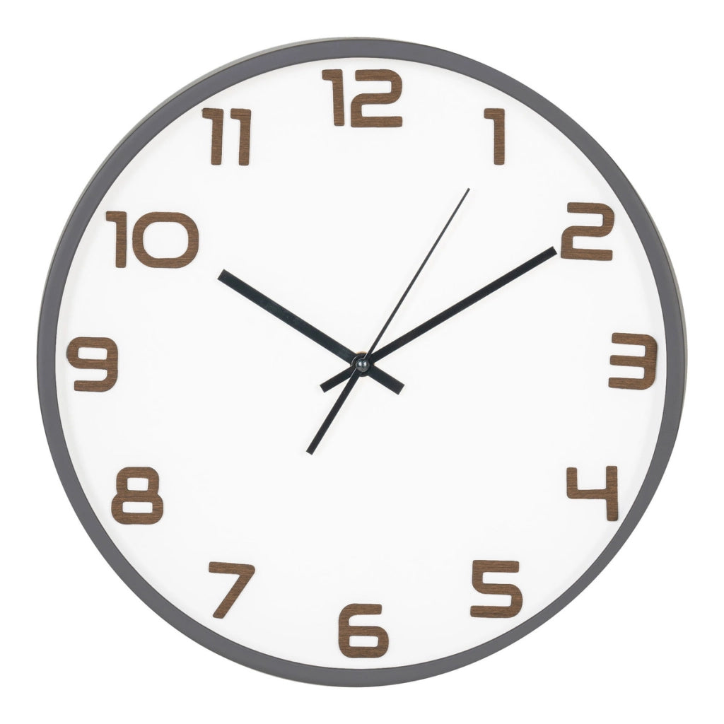 Orologio da Parete Greenwich, Grigio, Plastica, 4,5x35x35 cm