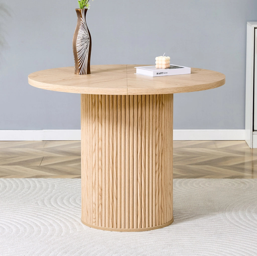 Tavolo da pranzo rotondo in MDF Ø 100 cm effetto legno
