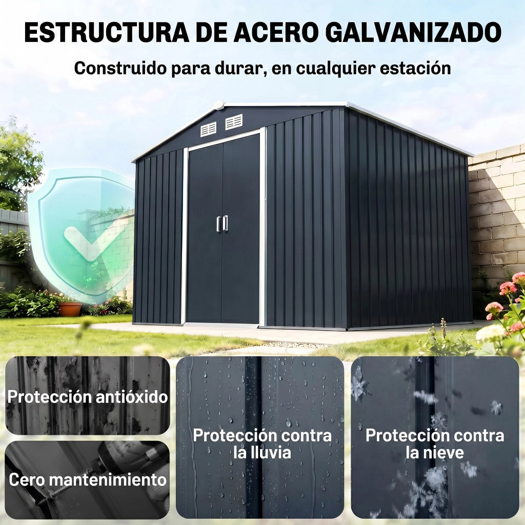 Casetta da Giardino ¨C zephmum ¨C Grigio Scuro 277x195x192 cm