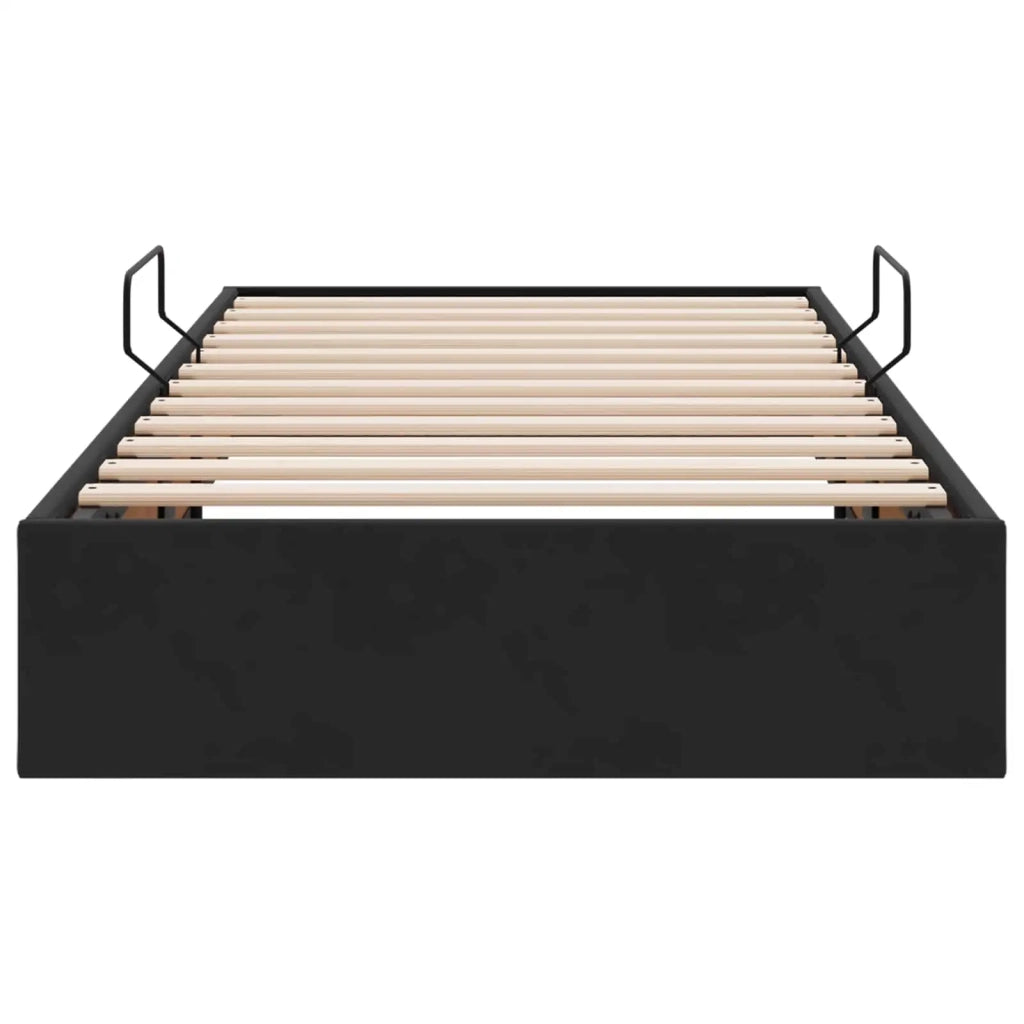 Letto ottomano con archiviazione Nero 100 x 200 cm Velluto