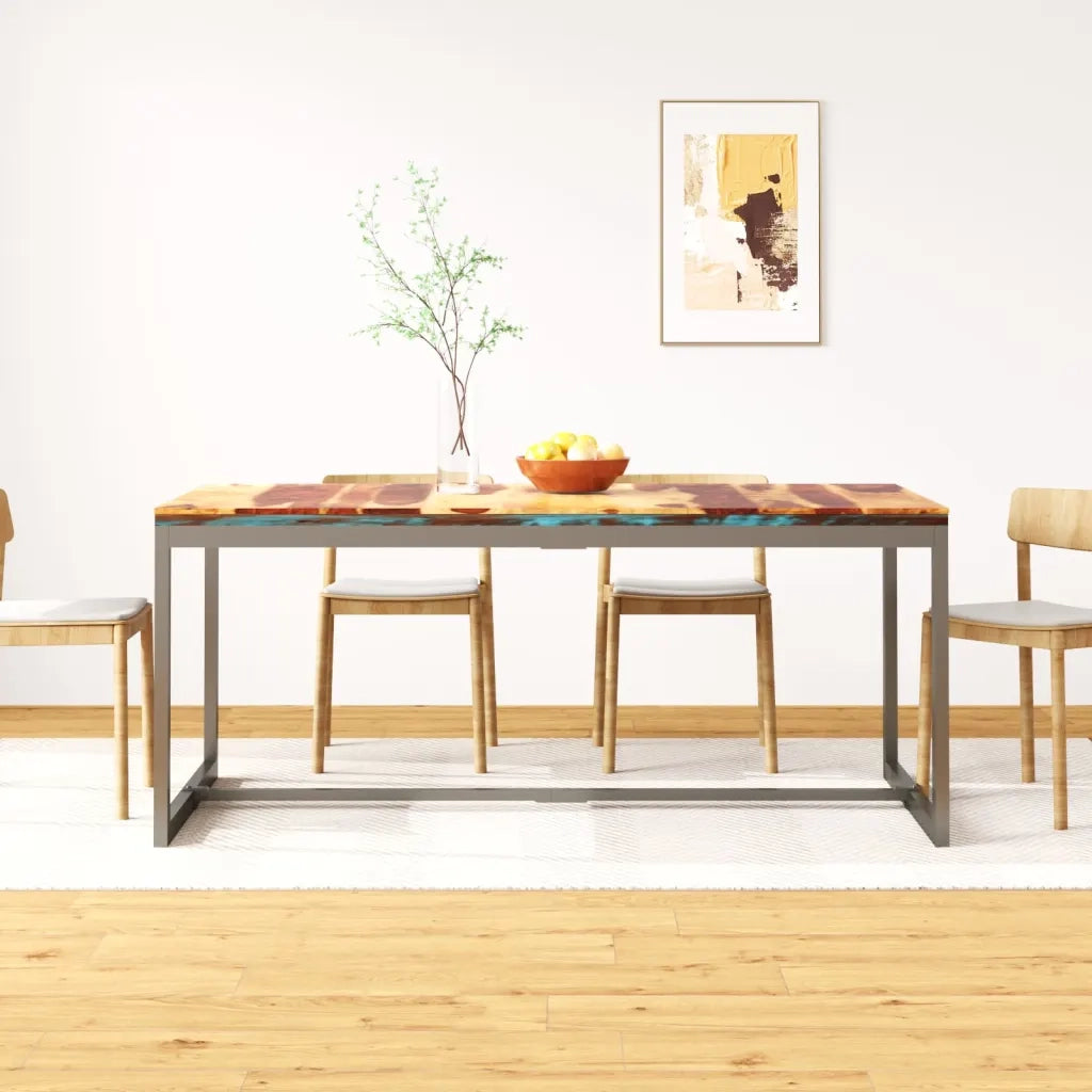 Tavolo da Pranzo in Legno Massello di Acacia e Acciaio 180 cm 244797