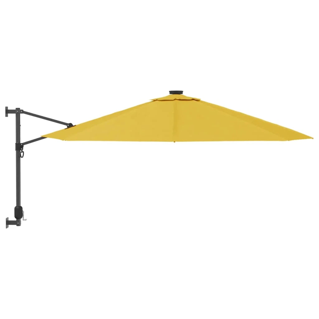 Ombrellone da esterno a parete con LED 290 cm giallo 02_0008679