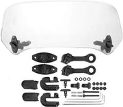 Spoiler di allungamento per parabrezza motociclistico con ventilatori regolabili in grigio.