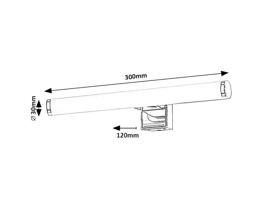 Applique bagno specchio 30cm cromo LED 5W IP44 Rabalux