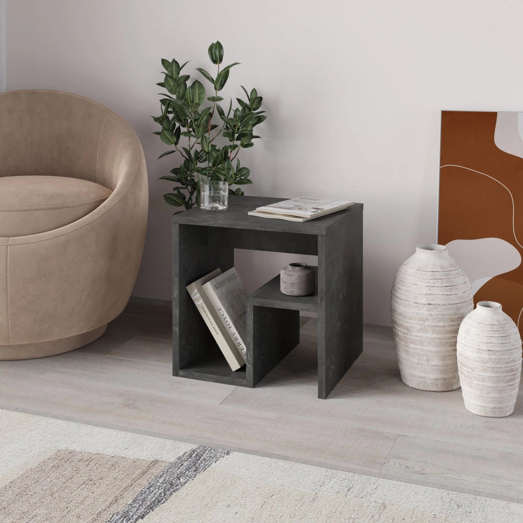 Tavolino in legno "Bon" 40 x 35 x 40 cm - Grigio retrò