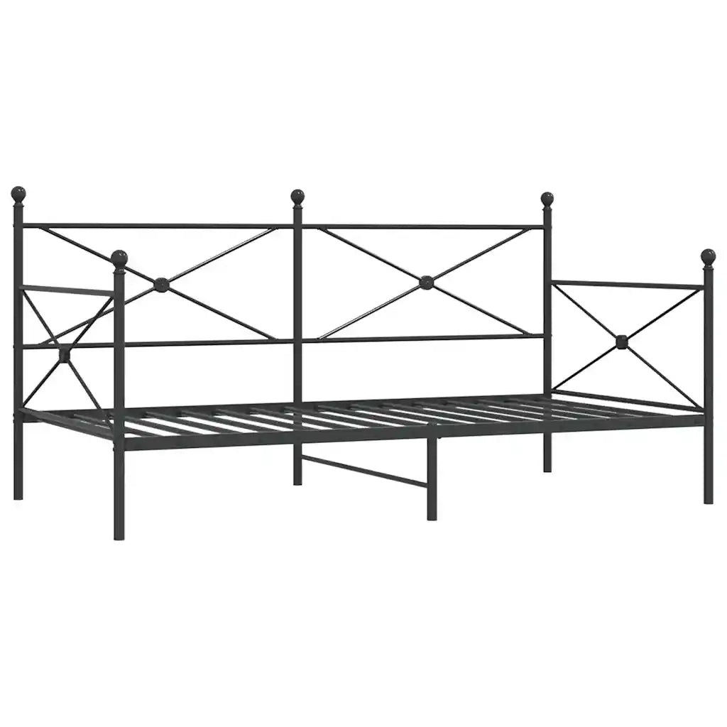 vidaXL Dormeuse senza Materasso Nero 107x203 cm in Acciaio