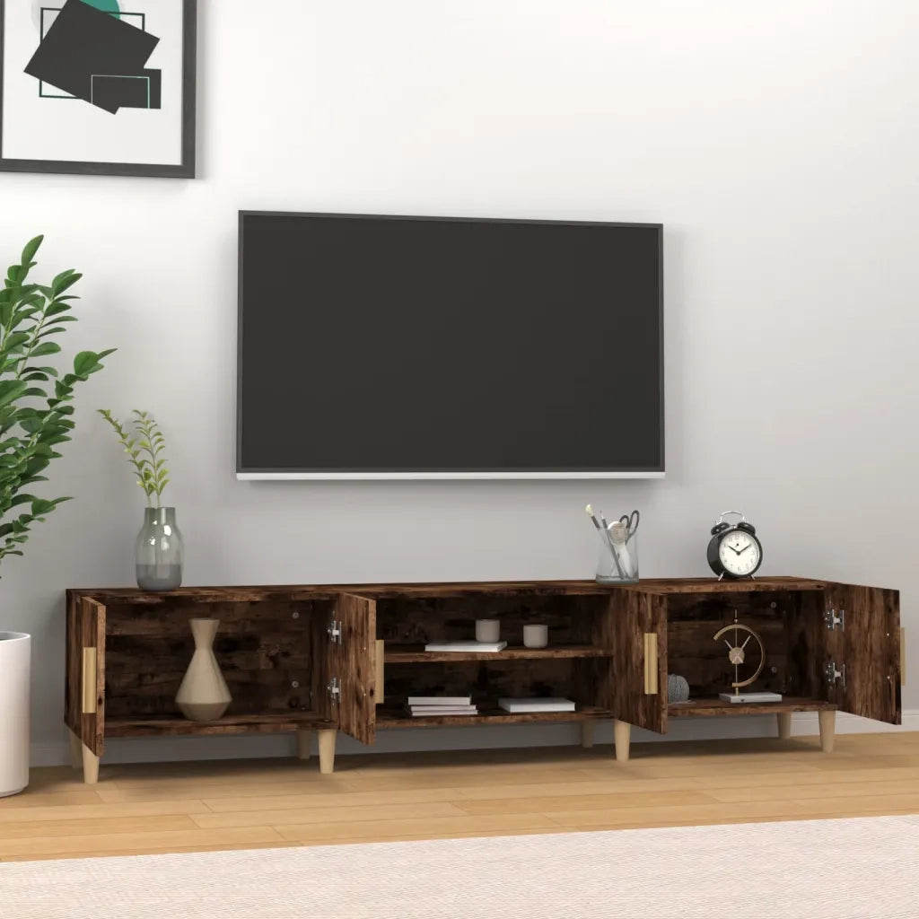 Mobile TV-Credenza per TV Rovere Fumo 180x31,5x40 cm in Legno Multistrato