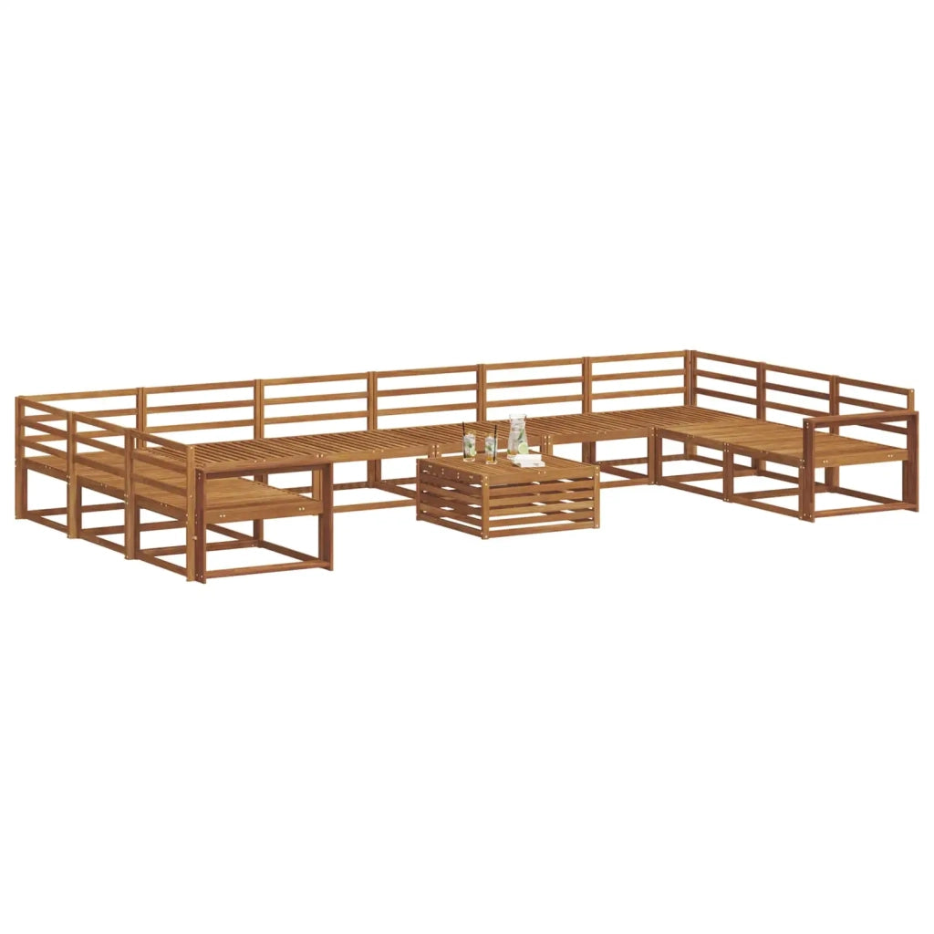 Set di divani da esterno 11 pcs Naturale