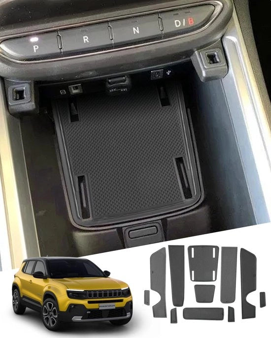 Materassini in gomma, tappeti antiscivolo, compatibili con Jeep Avenger 2023 2024 2025, tappeti per console centrale, tappeti per porta per accessori Avenger EV