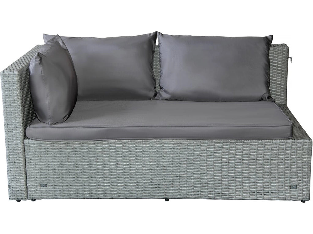 Mobile da giardino basso in resina intrecciata "Diya" 3 posti - Grigio