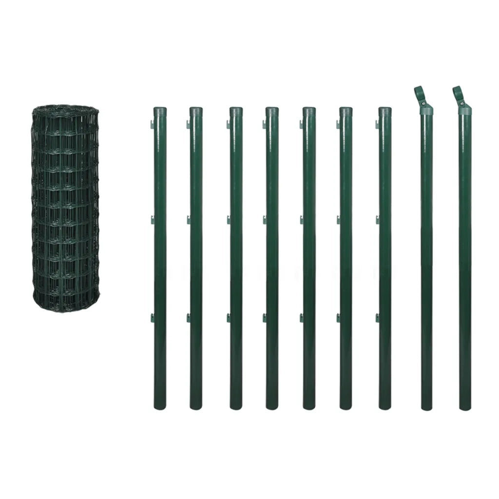 Recinzione da Giardino | Recinzione Europea in Acciaio 10 x 1,0 m Verde