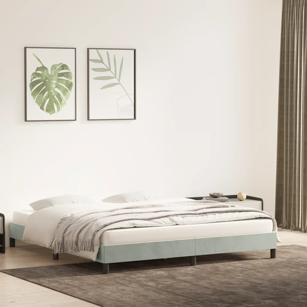 Giroletto senza Materasso-Struttura Letto Grigio Chiaro 180x210 cm Velluto