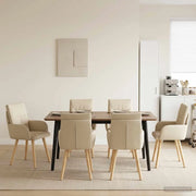 Sedie da pranzo 4 pcs Tessuto Crema 60 x 56 x 96 cm 3428363