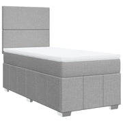 Letto singolo | Letto per adulti | Giroletto a Molle con Materasso Grigio Chiaro100x200 cm Tessuto