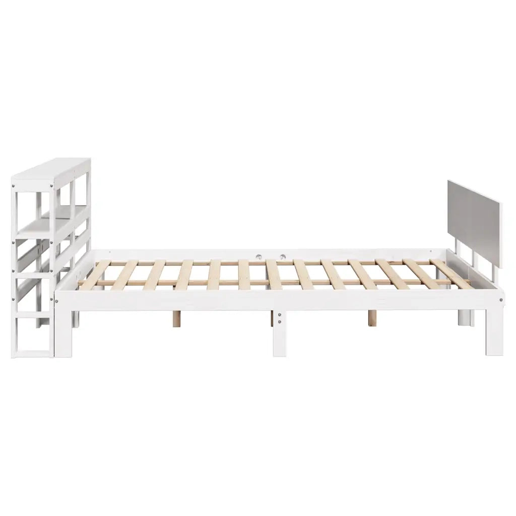 Giroletto con Testiera Bianco 150x200 cm Legno Massello di Pino