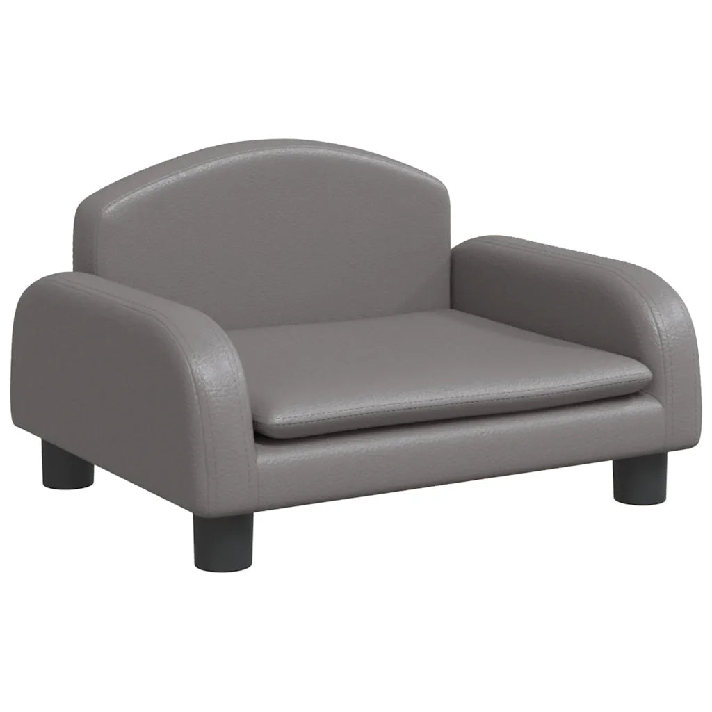 Divano per Bambini-Sofa-Divanetto Grigio 50x40x30 cm in Similpelle