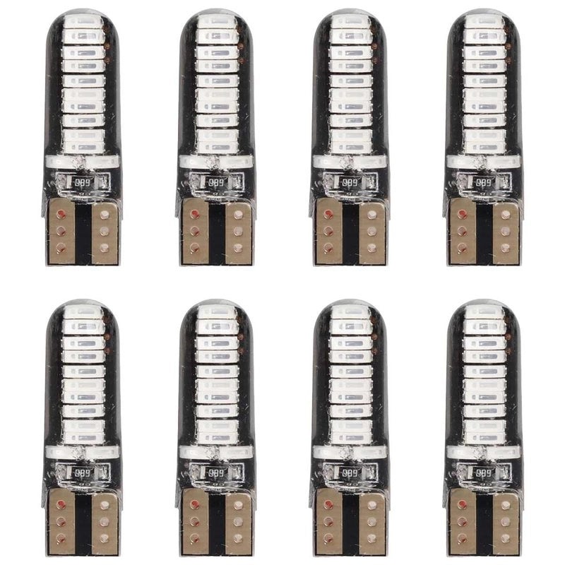 8 Pezzi Lampada Led T10 W5W 24 SMD 4014 12V 1.2W 40lm Luce Colore Blu 34mm
