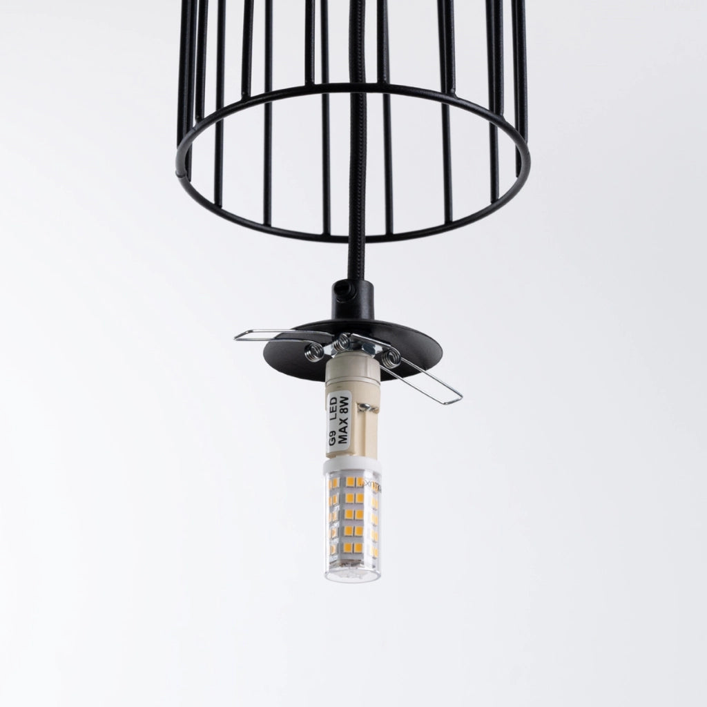 Lampada a sospensione GELIDA nera metallo 1xG9 8W