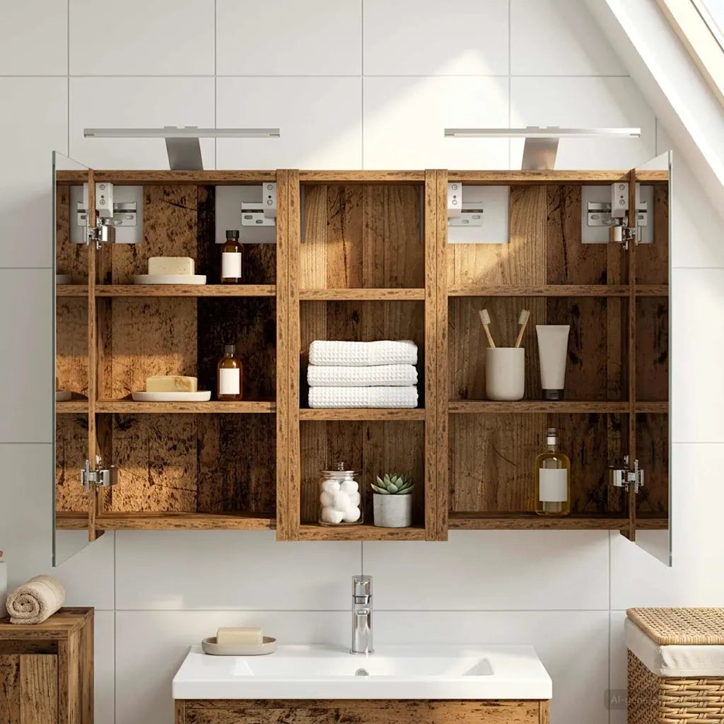Set di Armadi da Bagno con lo scaffale 3 pcs 80 x 10,5 x 50 cm 3403662