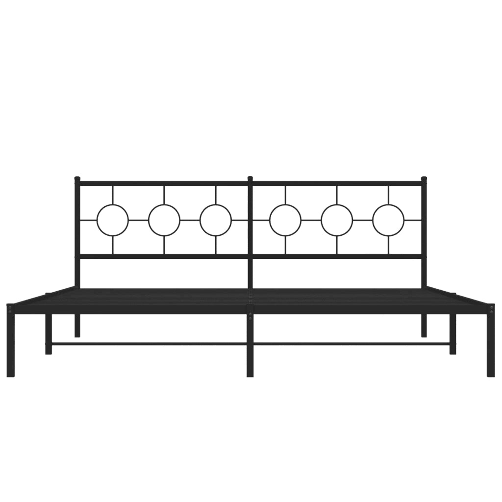 Giroletto con Testiera in Metallo Nero 193x203 cm 376232