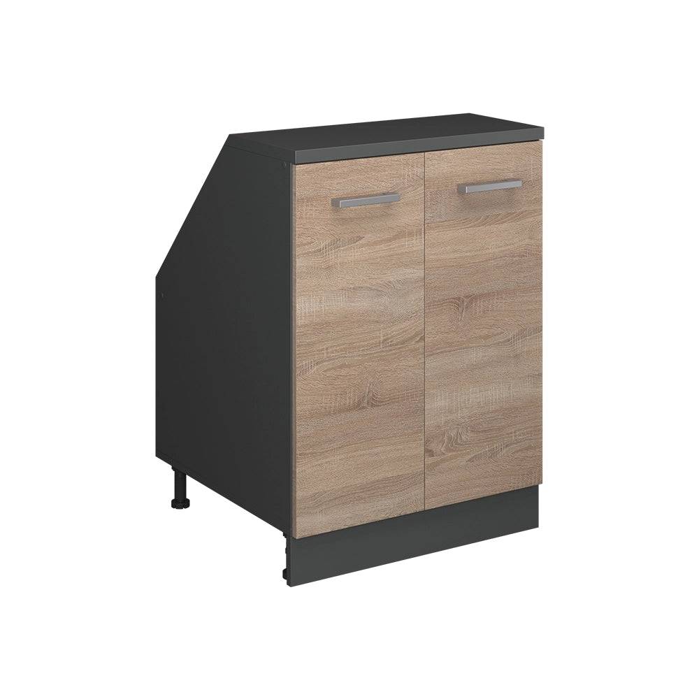 Mobile sottotetto Rion Sonoma/Antracite 60 x 83.8 cm con 2 porte, carcassa 60 cm profondità Vicco