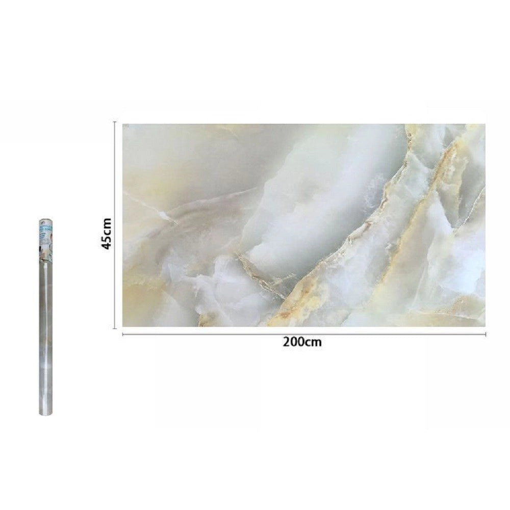 Trade Shop - Rotolo Pellicola Adesiva Parete Effetto Marmo 45 Cm X 2 Mt Mobili Cassetti 71257 -