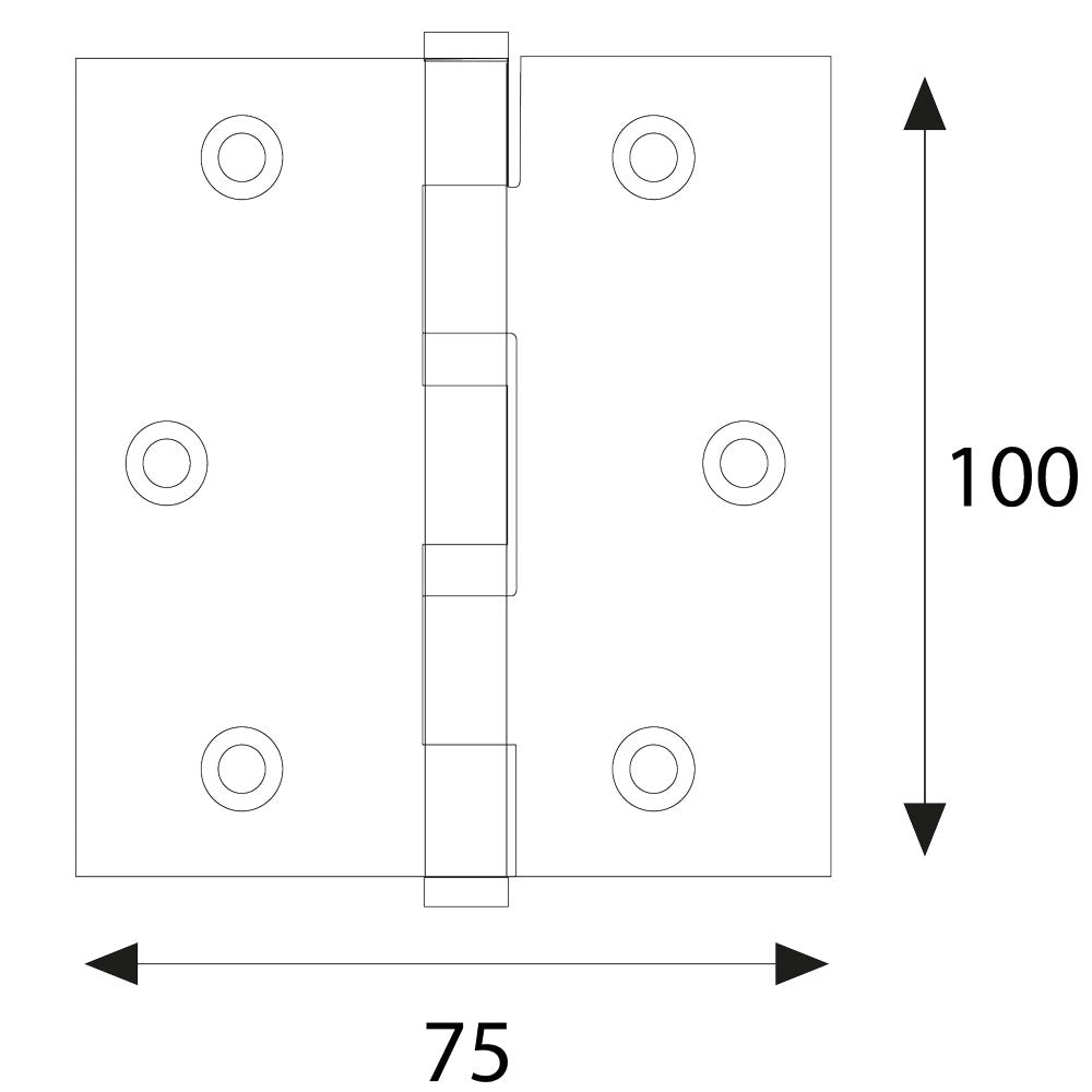 CERNIERA CON CUSCINETTI OTTONATA mm 100 x  75 - sp.3  - BricoGo