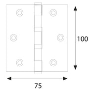CERNIERA CON CUSCINETTI OTTONATA mm 100 x  75 - sp.3  - BricoGo