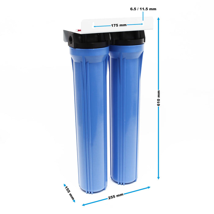 Naturewater Filtro dell'acqua a 2 livelli NW-BRK02, con cartucce filtranti da 508 mm, attacco tubo 26,16 mm